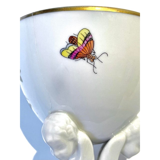 Early 20th Century Vintage Herend Rothschild Cherub Egg Cup For Sale - Image 5 of 9