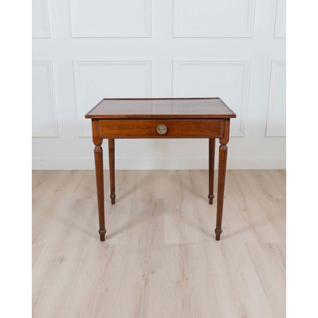 Neoclassical Italian Late 18th Century Neoclassical Walnut Desk with Fruitwood Marquetry For Sale - Image 3 of 8