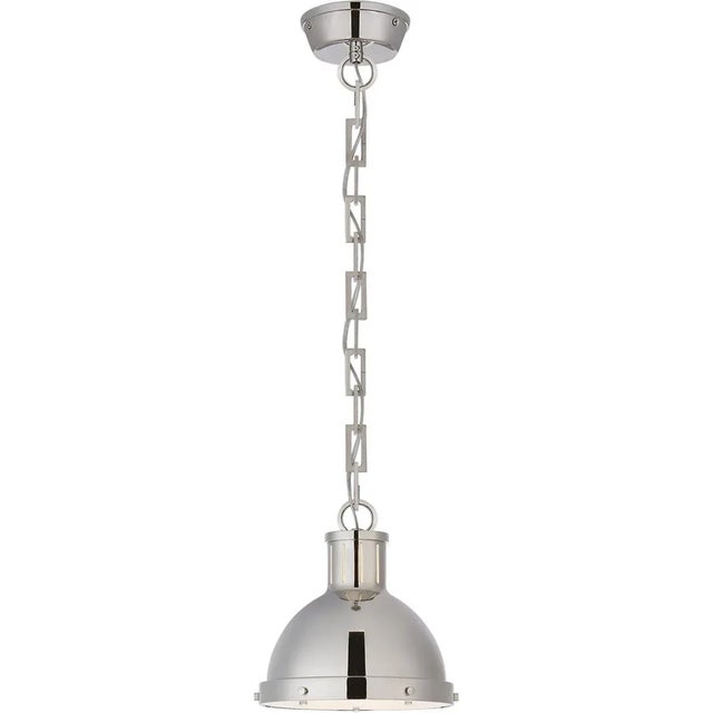 Modern Thomas O'Brien for Visual Comfort Signature Hicks Small Pendant in Polished Nickel with Acrylic Diffuser For Sale - Image 3 of 4