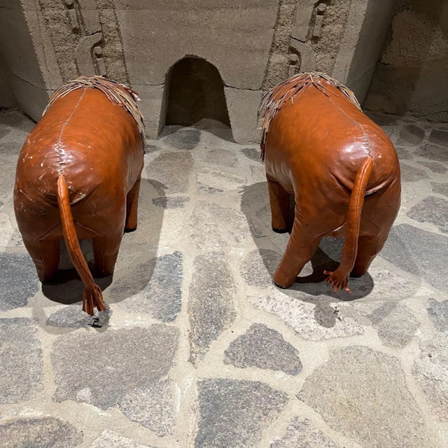 1960s 1960s Leather Lion Footstools in the Style of Dimitri Omersa For Sale - Image 5 of 12