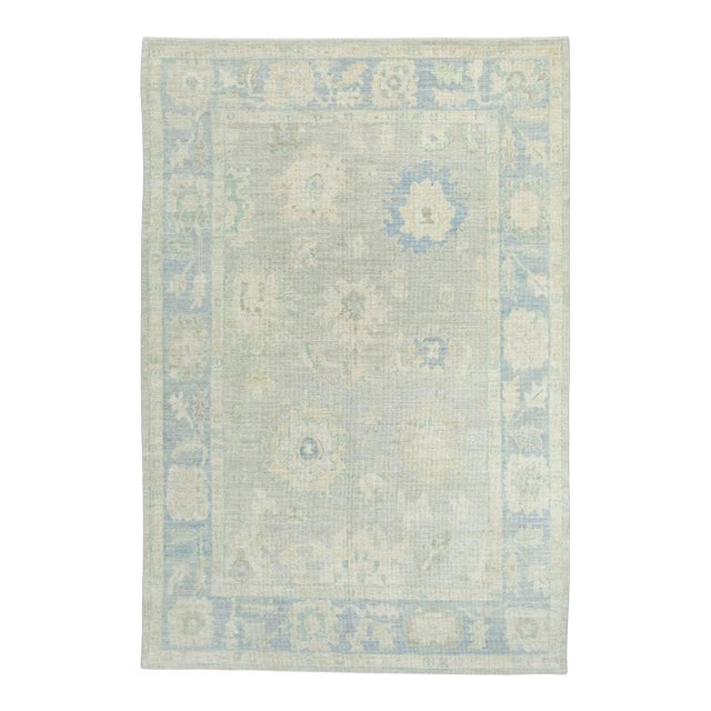 Turkish Oushak Rug 6'1" x 9' #18650 For Sale