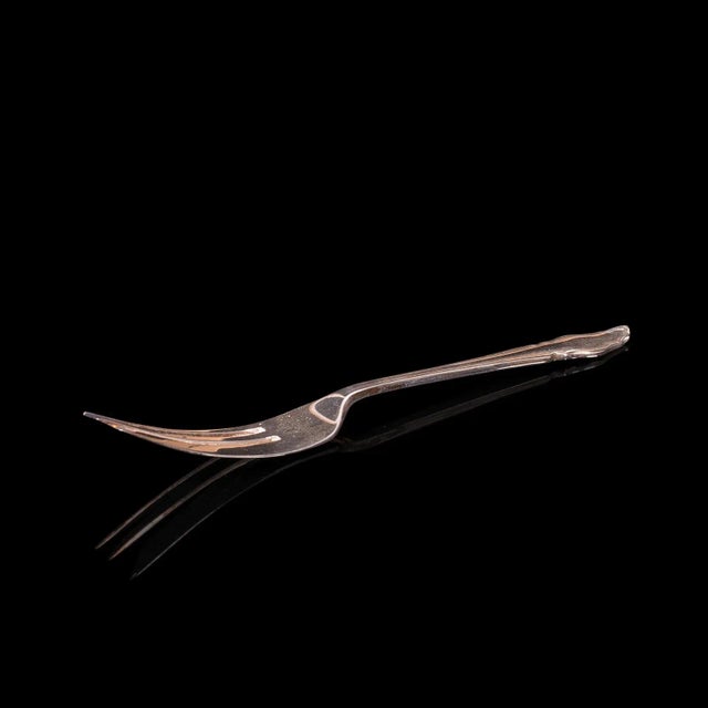 1930s 1935 Vintage Art Deco Silver English Cake Forks - Set of 12 For Sale - Image 5 of 13