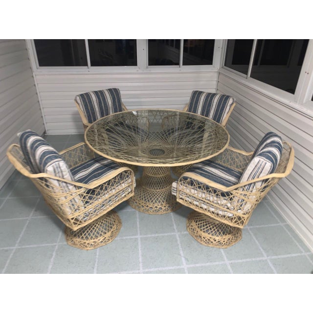 Vintage Spun Fiberglass Outdoor Patio Dining Set 5 Pieces Chairish