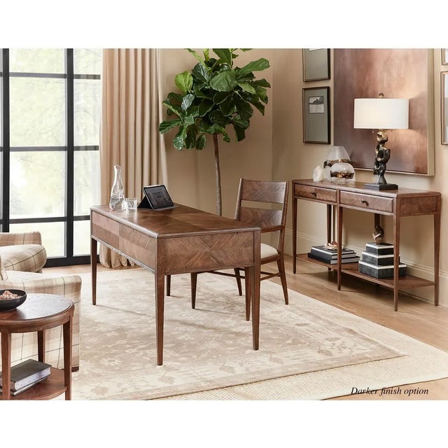 Italian NeoClassic Oak Parquetry Desk - Natural For Sale In Greensboro - Image 6 of 6