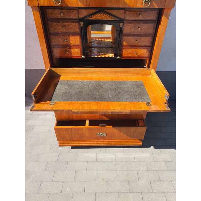 Biedermeier Secretary Desk in Cherrywood, Dresden, 1830 For Sale - Image 16 of 18