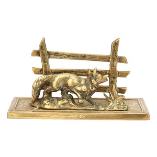 Early 20th Century English Fox & Fence Letter Rack For Sale