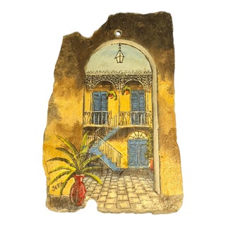 Late 20th Century Slate Tile New Orleans Artwork by Jerik For Sale