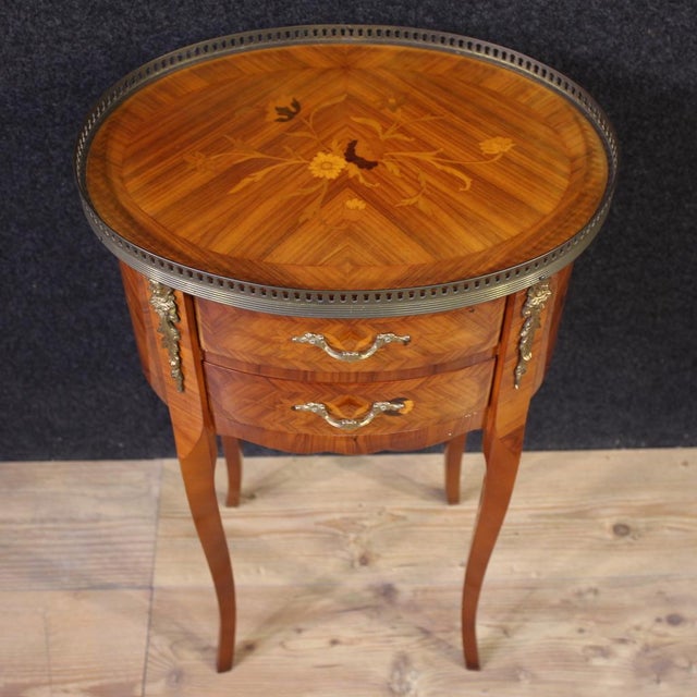 20th Century French Oval Bedside Tables, 1950s, Set of 2 For Sale - Image 9 of 13