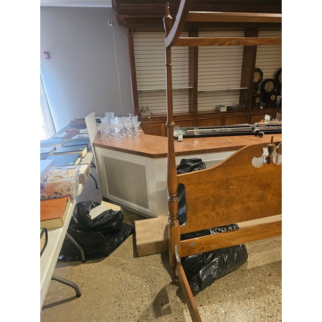 Mid 20th Century Ethan Allen Four Post Maple Canopy Bed Nutmeg Finish For Sale In Cleveland - Image 6 of 13
