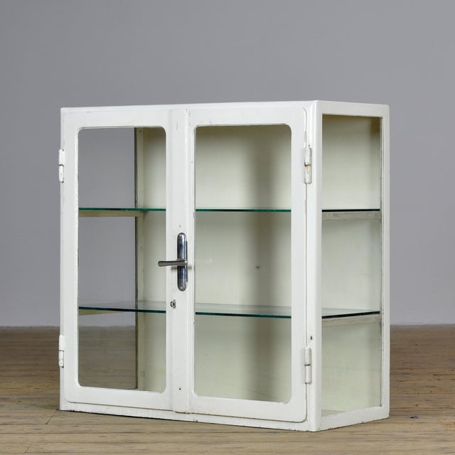 Vintage Glass and Metal Display Cabinet, 1930 For Sale - Image 13 of 13