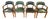 English Armchairs in Green Leather, Set of 4 For Sale