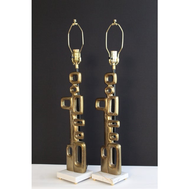 Mid 20th Century Richard Barr Style Sculptural Lamps - a Pair For Sale - Image 4 of 12