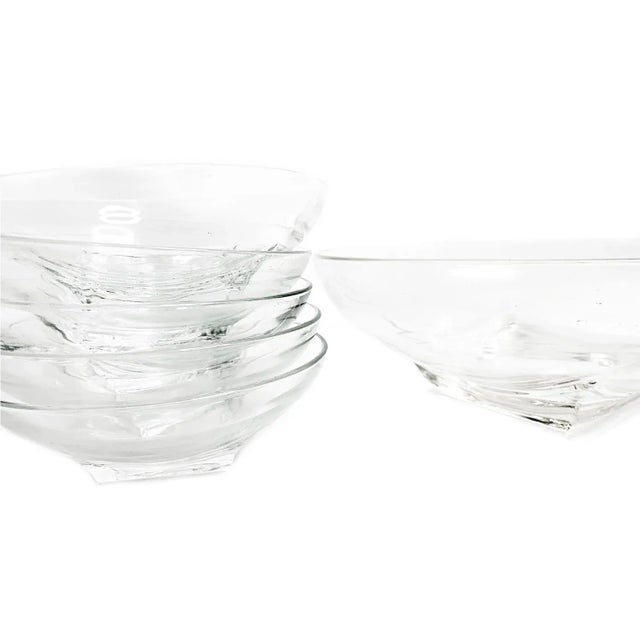 Modern Vintage Mid Century Ultra-Modern Glass Serving Bowl Set- 6 Pieces For Sale - Image 3 of 4