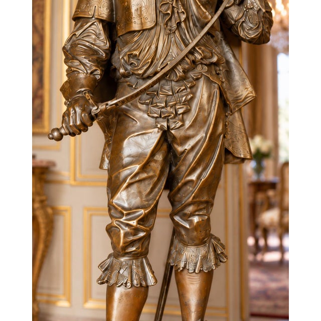 Late 19c Artisan Baroque Spelter Don Juan Statue For Sale - Image 14 of 18