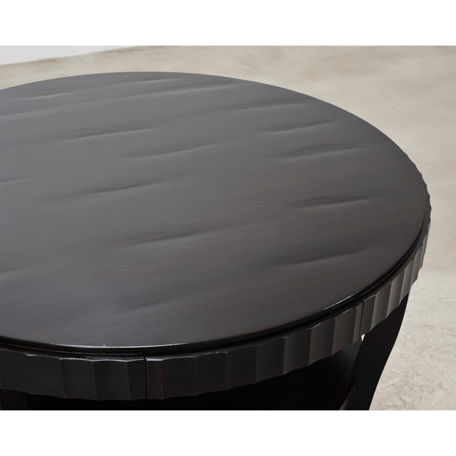 Barbara Baker for Baker Art Deco Walnut Fluted Center Table For Sale - Image 11 of 18