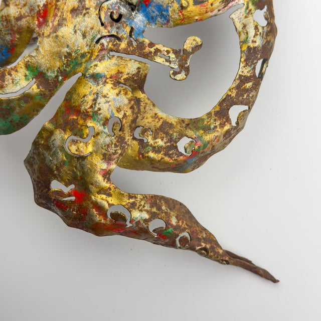 Brutalist Octopus Wall Lamp in Metal by Salvino Marsura, Italy, 1980s For Sale - Image 15 of 18