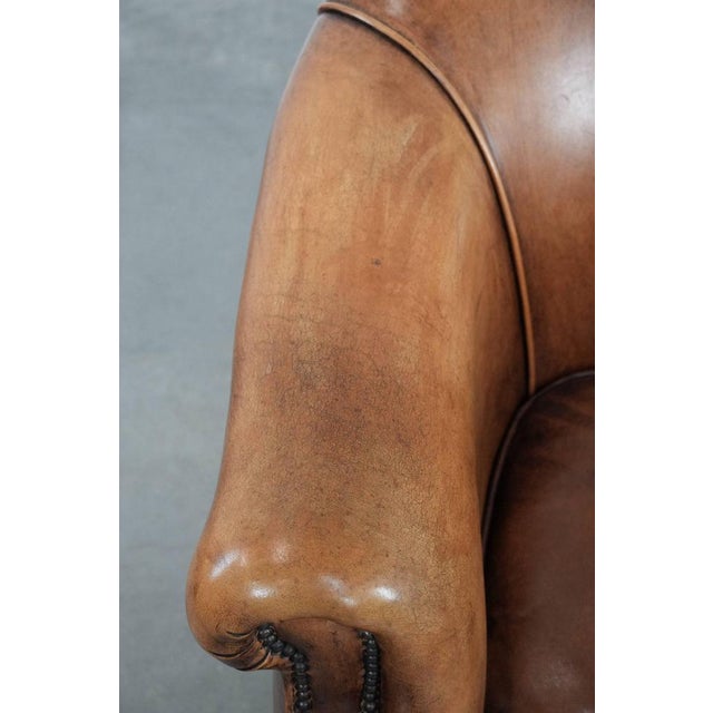 Vintage Sheepskin Club Armchair For Sale - Image 7 of 15