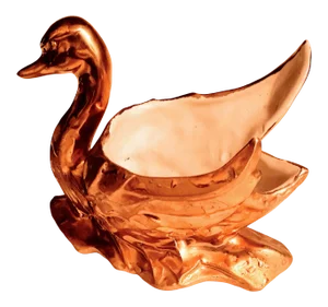 1940s McCoy 22kt Weeping Gold Swan Planter