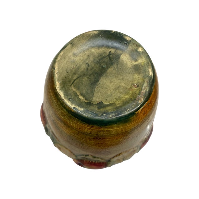 Pair of Weller Art Pottery Baldin Pattern Apple Vases – Hand Painted – Early 20th Century For Sale - Image 10 of 12