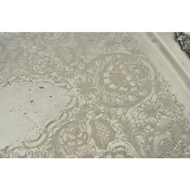 Vintage 1847 Rogers Bros "Remembrance" 9898 Silver Plated Serving Platter Tray For Sale - Image 9 of 16