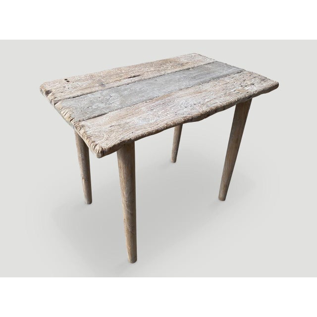 Andrianna Shamaris Wabi Sabi Teak Wood Console or Side Table For Sale In New York - Image 6 of 6