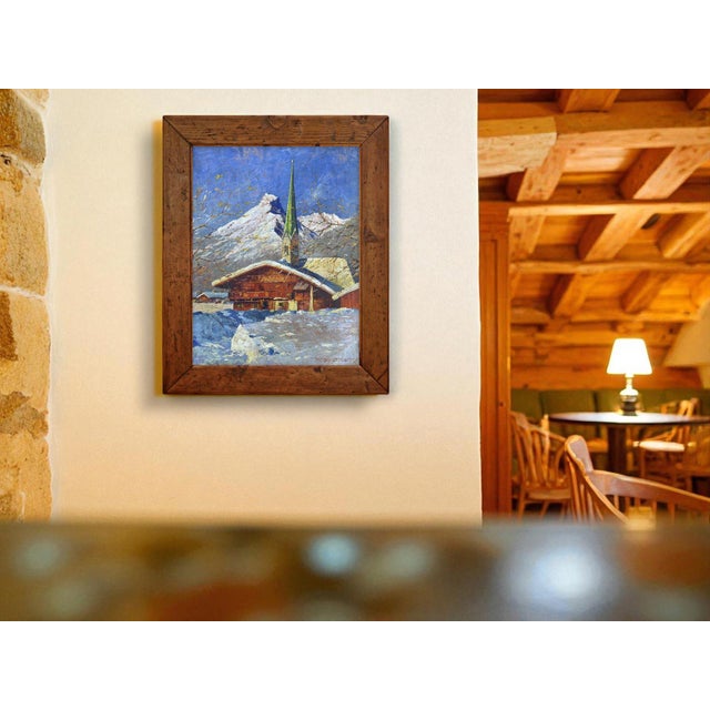 Karl Braml, Winter Landscape, Oil on Canvas, Framed For Sale - Image 4 of 17