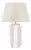 AERIN by Visual Comfort Signature Amandine 25" Table Lamp in Glossy White Crackle with Linen Shade For Sale