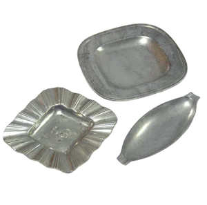 Small Art Deco Pewter Dishes by Just Andersen, 1930s, Set of 3