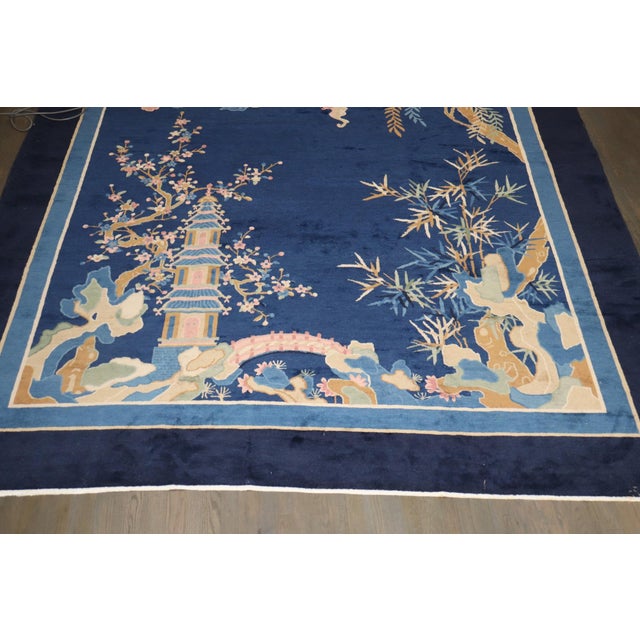 Chinese Deco Blue Rug no. 10962 For Sale In New York - Image 6 of 9