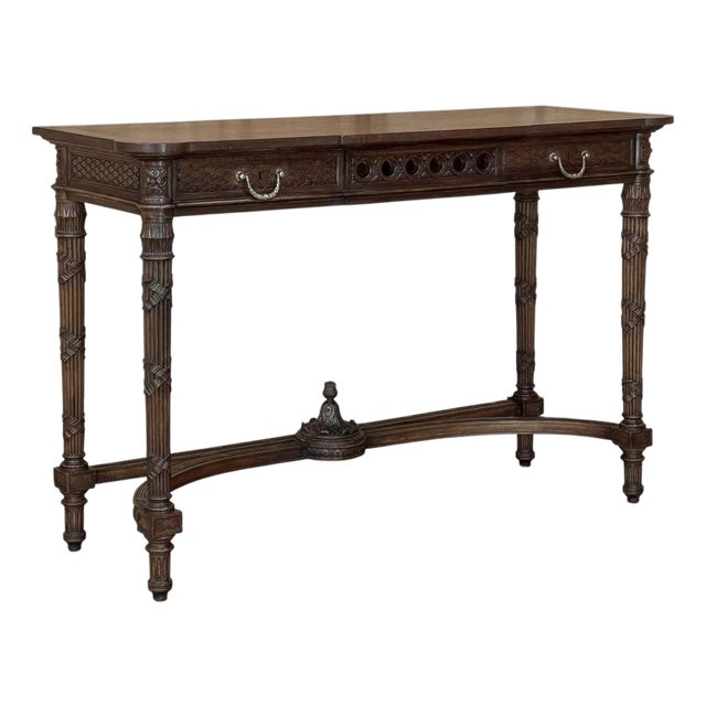 19th Century Country French Louis XVI Hand-Carved Walnut Console ~ Sofa Table For Sale