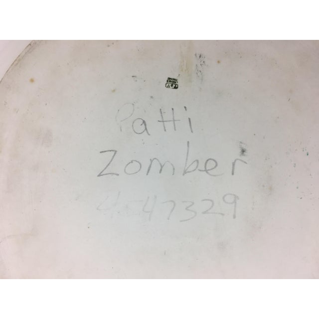 French Majolica Floral Charger by Patti Zomber, Hand-Painted, 13.5" For Sale In Miami - Image 6 of 8