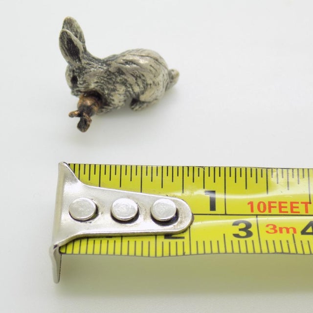 Vintage Italian Handmade Silver and Brass Bunny with Carrot, Italy, 1970s For Sale - Image 12 of 13