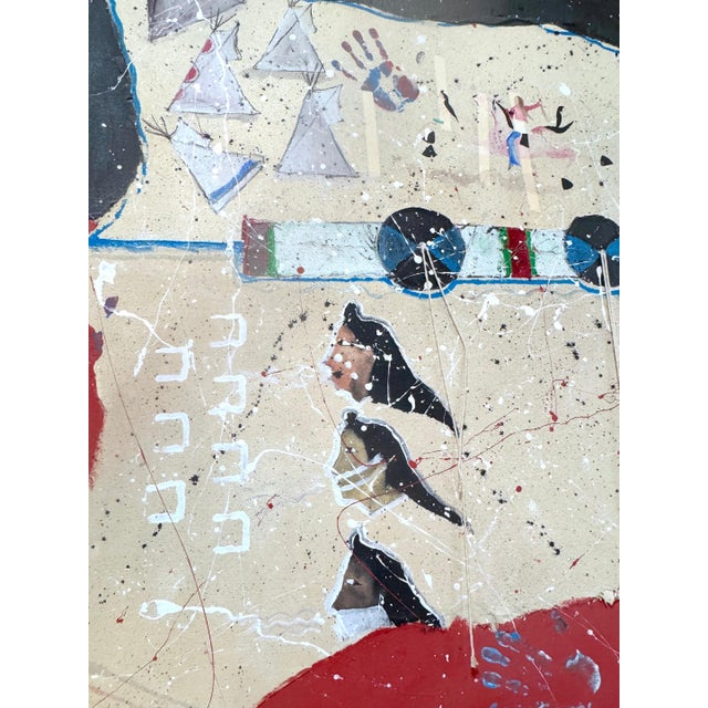 Randy Lee 'White Horse' b. 1951 Untitled, Ceremonial Map with Rawhide Lacing For Sale - Image 14 of 18