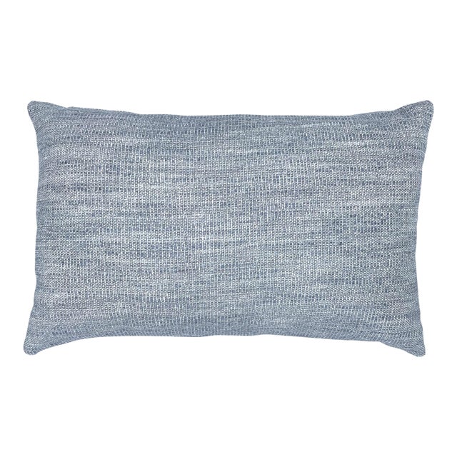 Seaside Smooth 14x20 Indigo Blue Indoor Outdoor Pillow For Sale