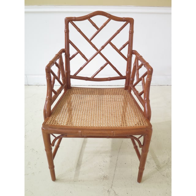 1990s Vintage Faux Bamboo Style Cane Seat Arm Chairs A Pair Chairish