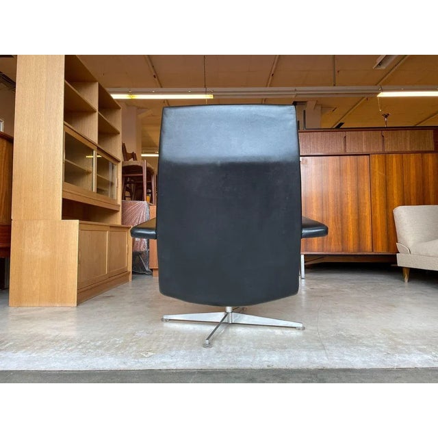 1960s Vintage Leather & Teak Lounge Armchair by Hans Kaufeld, 1970s For Sale - Image 5 of 11