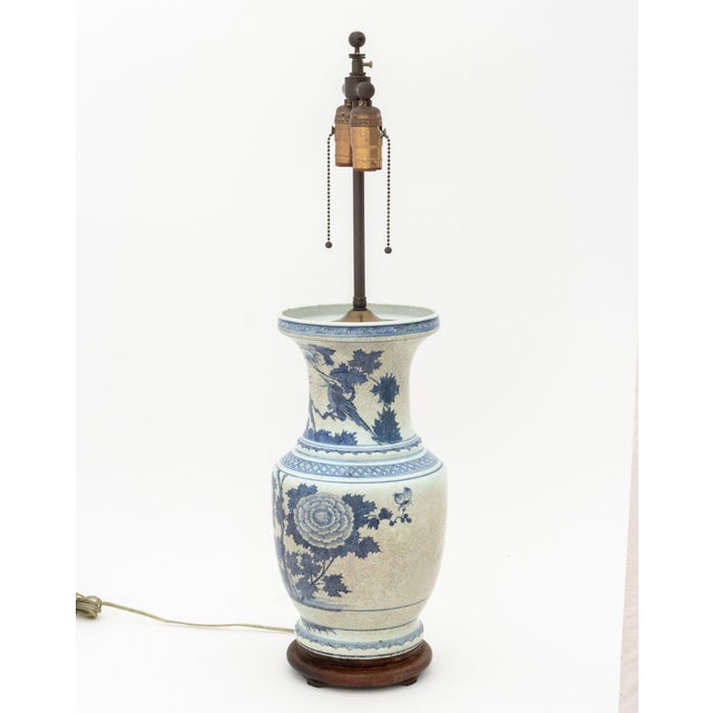 Chinese Blue and White Porcelain Vase as Lamp For Sale In New York - Image 6 of 7