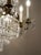 Gold Italian Empire Style 12-Light Chandelier in Brass, Crystal and Cut Glass, 1940s For Sale - Image 8 of 15