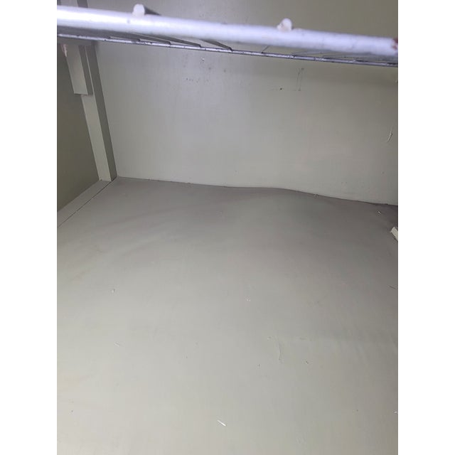 Early 20th Century Antique Sellers "Kitcheneed" Hoosier Cabinet - Elwood, Indiana – Sage Green & Oak For Sale - Image 5 of 12