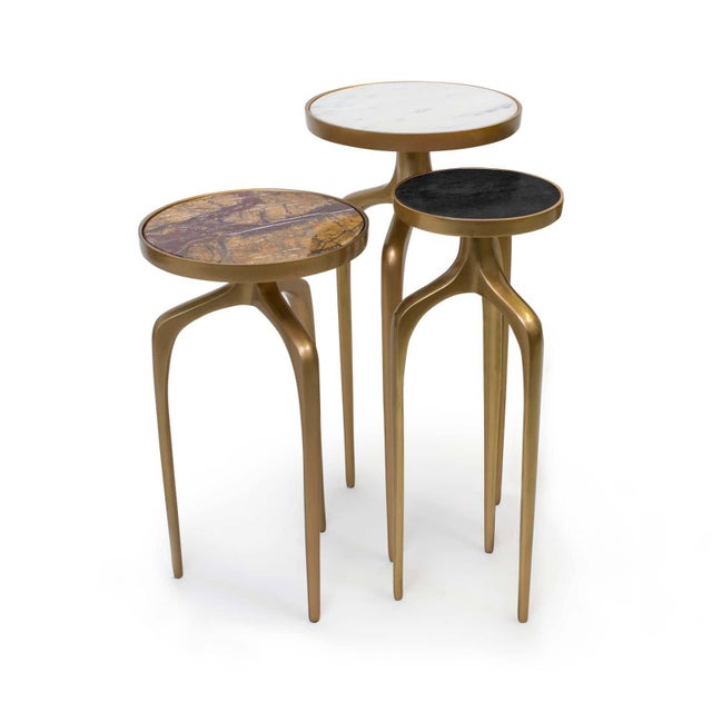 Brass Regina Andrew Mixer Aluminum Tables, Brass - Set of 3 For Sale - Image 8 of 8