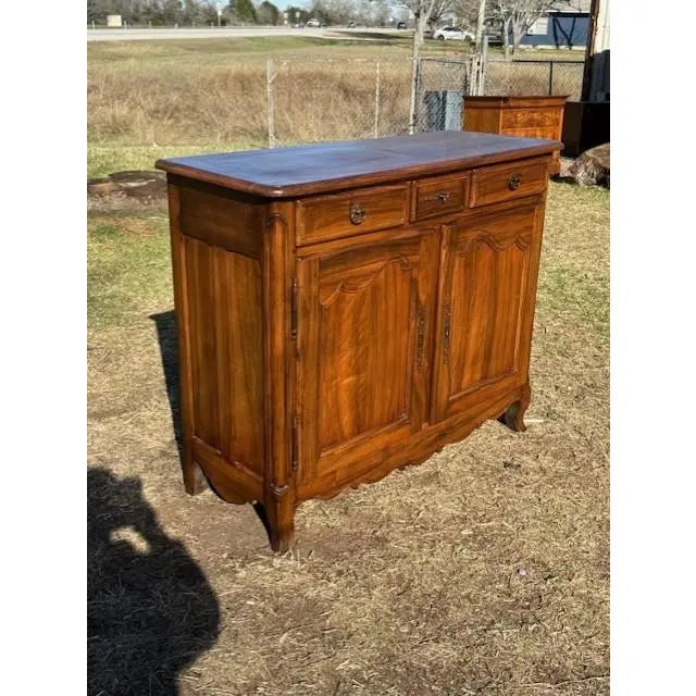 19th Century French Country Solid Walnut Sideboard / Buffet For Sale - Image 4 of 16