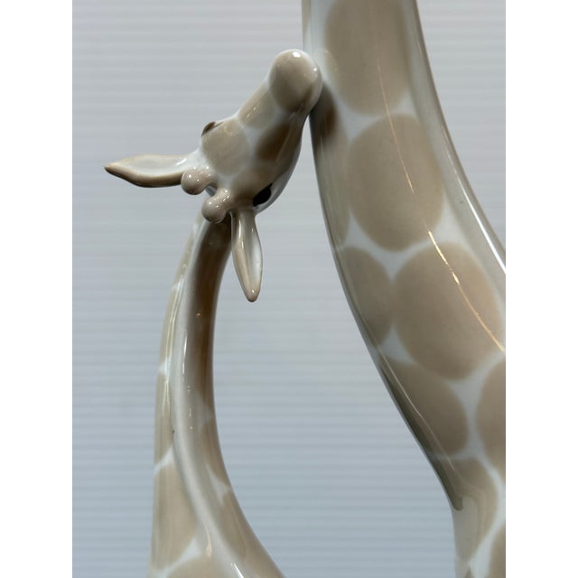 Spanish Miquel Requena Giraffe and Calf Porcelain Figurine, Signed For Sale - Image 3 of 12