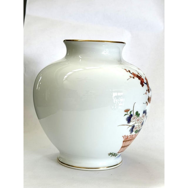 Fukagawa Vase With Cherry Blossoms For Sale In Chicago - Image 6 of 15