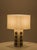 Bulle travertine table lamp by studio karen b dimensions: d 21,5 x w 21,5 x h 34 cm. Materials: travertine walnut silk or...