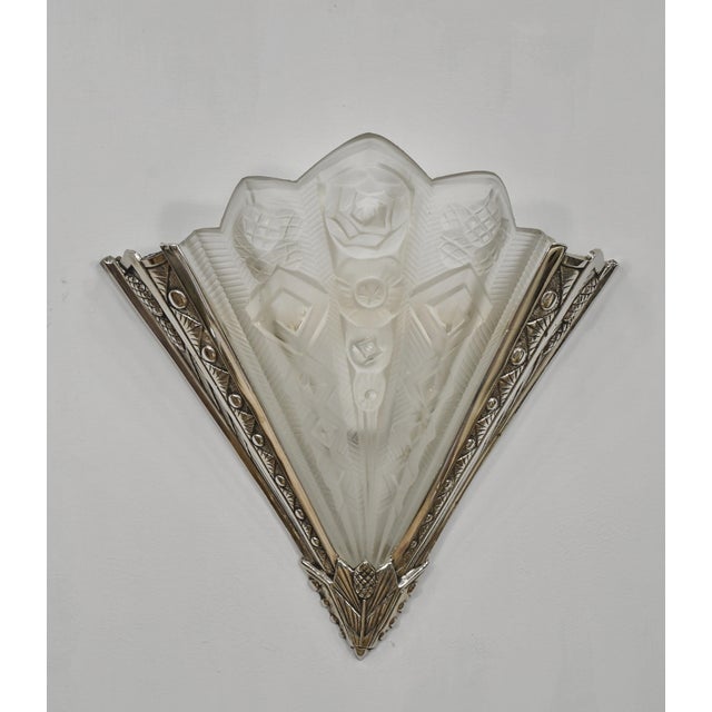 Jean Noverdy A Pair of French Art Deco Wall Sconces by Noverdy 1930 France For Sale - Image 4 of 11