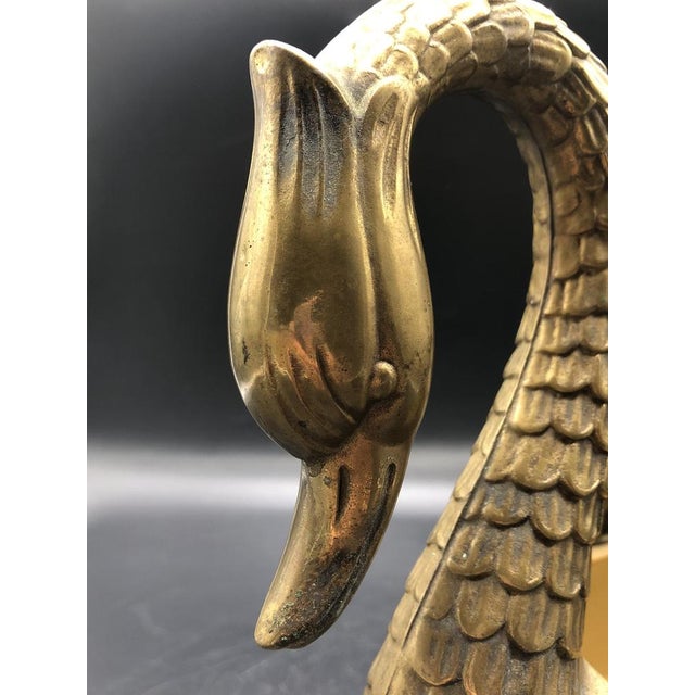 Metal Mid-Century Brass Swan Bowl from Unbekannt, 1950s For Sale - Image 7 of 13
