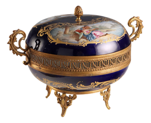 Cobalt Blue Porcelain and Bronze Box