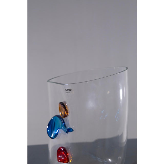 Blue Postmodern Murano Glass Vase from Alfredo Barbini, 1990s For Sale - Image 8 of 9