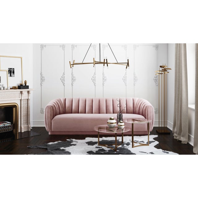 Arno Mauve Velvet Sofa | Chairish