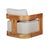 Wood Paradiso Outdoor Solid Teak Swivel Chair - Gray Fabric For Sale - Image 7 of 11